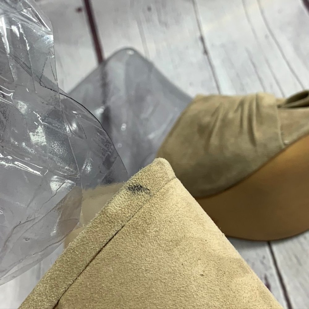 Halogen Taupe Suede Farah Twist Slide Block Heel S - image 6